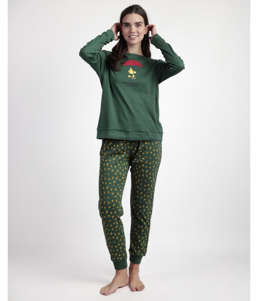 Pijama invierno mujer Peanuts Emilio algodón