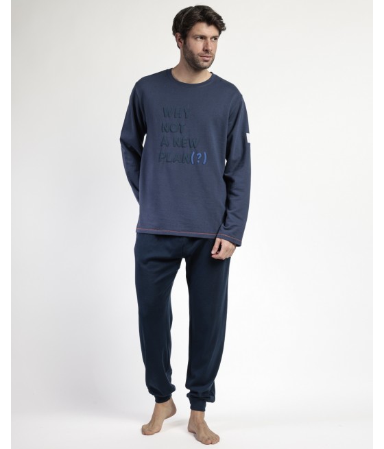 Pijama invierno hombre New Plan Why not algodón