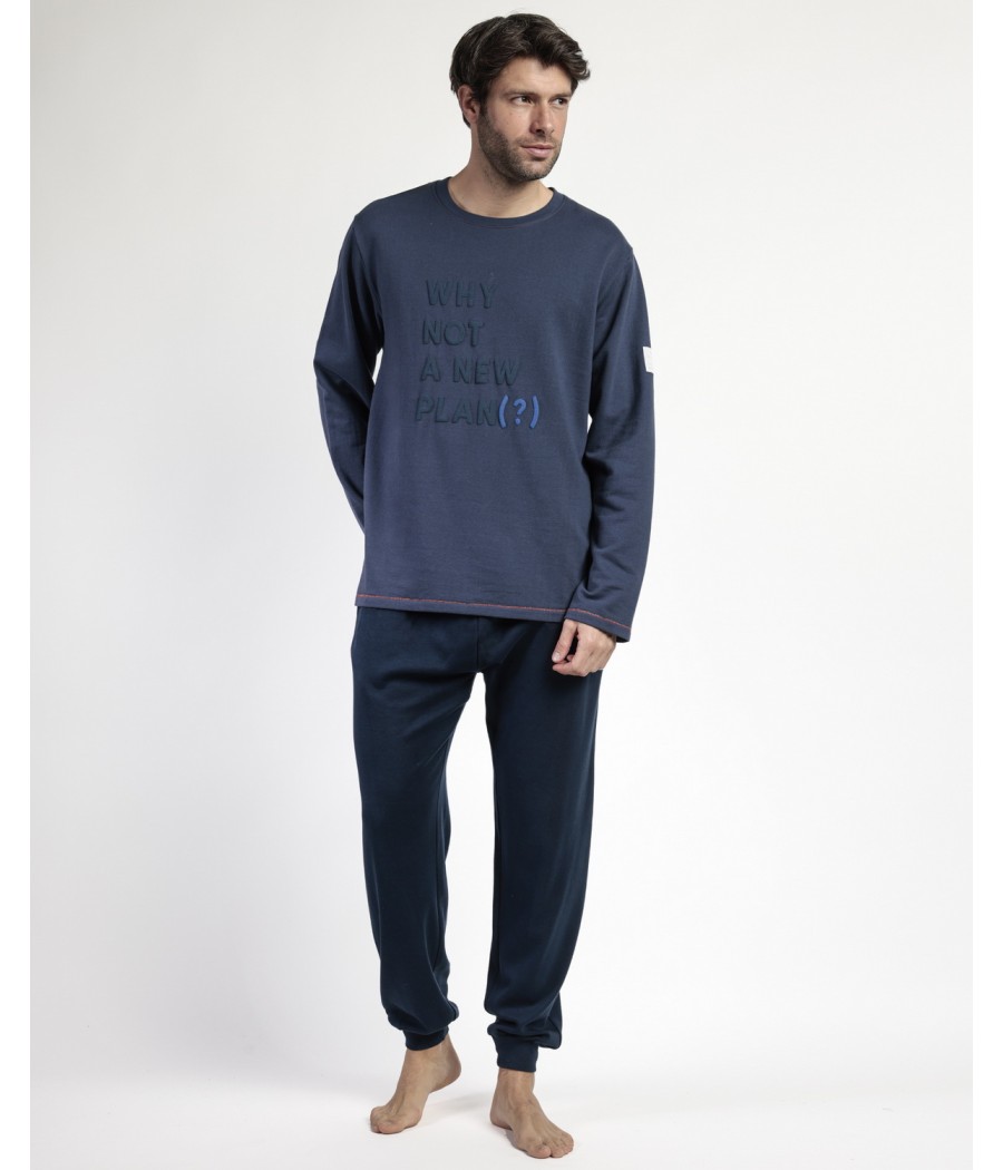 Pijama invierno hombre New Plan Why not algodón