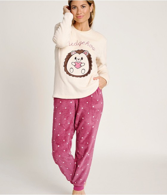 Pijama invierno mujer Muydemi Erizo coralina