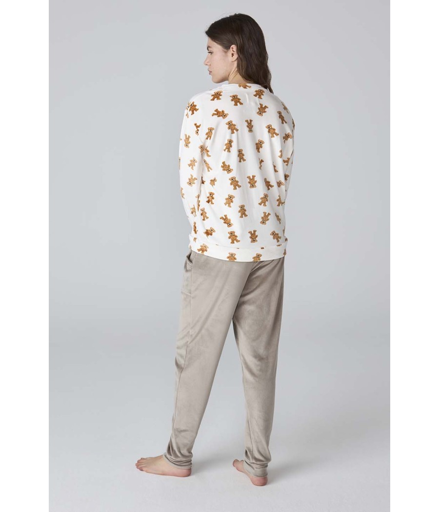 Pijama invierno mujer J&J Brothers osos terciopelo