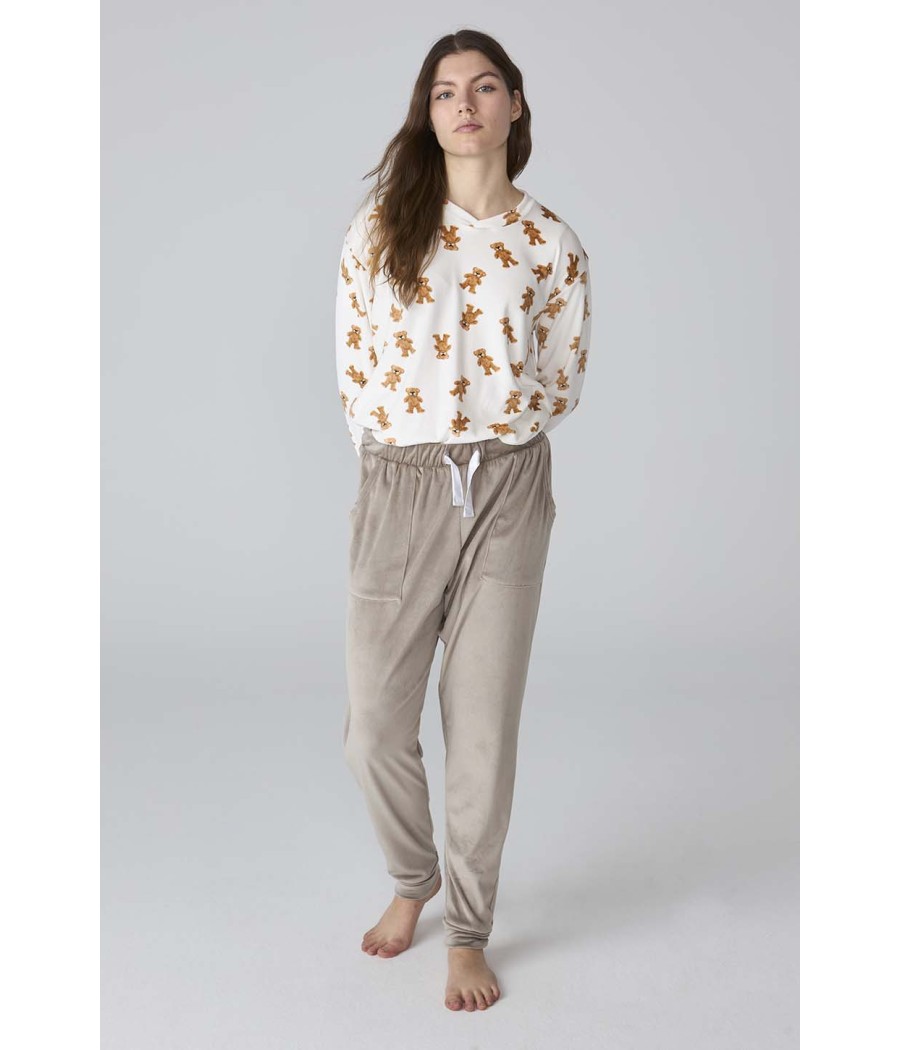 Pijama invierno mujer J&J Brothers osos terciopelo