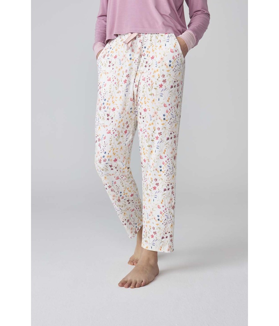 Pijama invierno mujer J&J Brothers flores modal