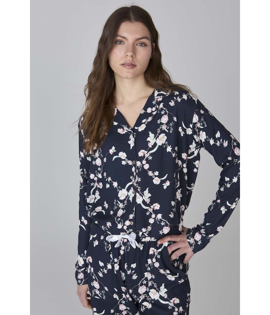 Pijama invierno mujer J&J Brothers abierto viscosa