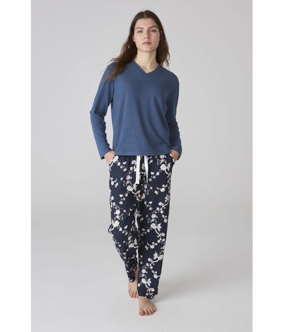 Pijama invierno mujer J&J Brothers viscosa combinado