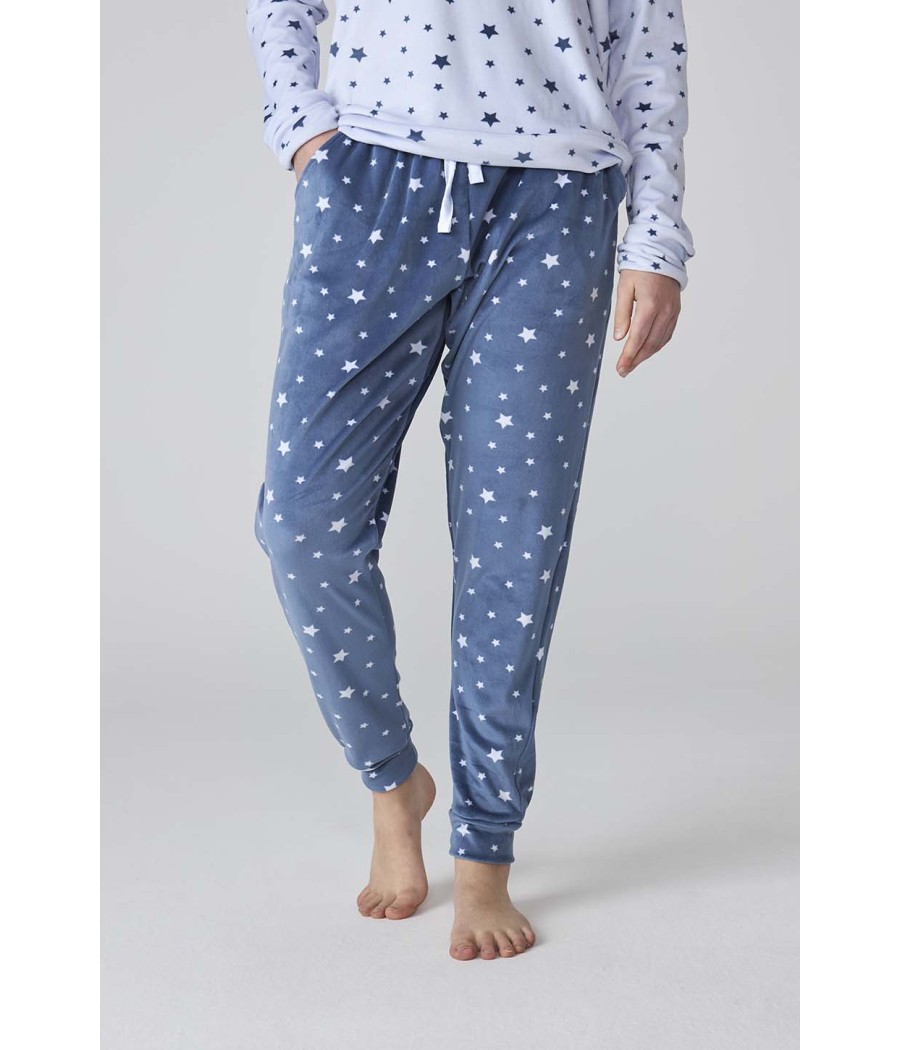 Pijama invierno mujer J&J Brothers estrellas terciopelo