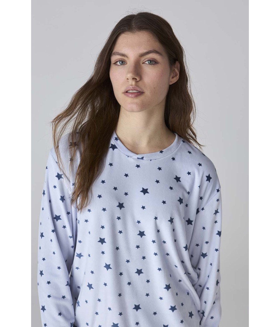 Pijama invierno mujer J&J Brothers estrellas terciopelo