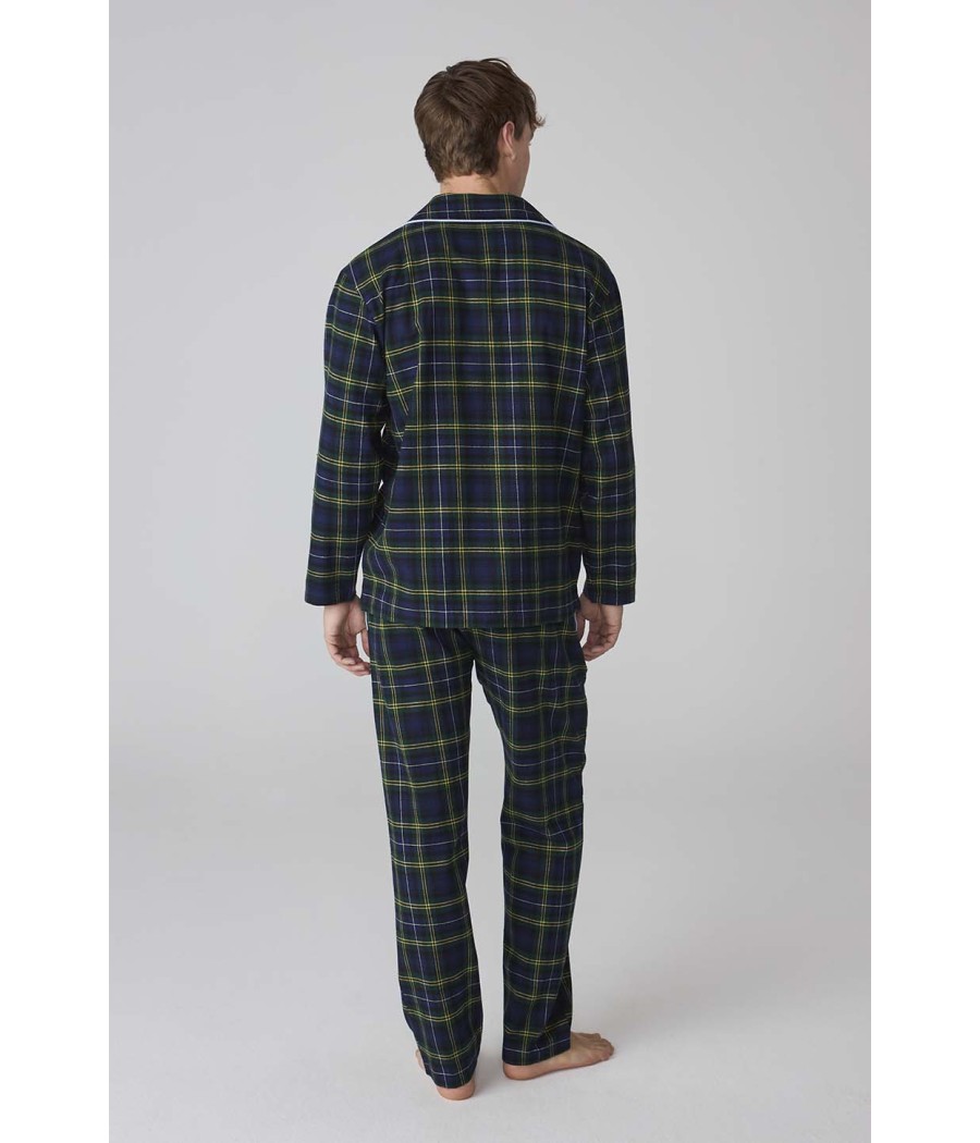 Pijama invierno abierto hombre J&J Brothers cuadros franela