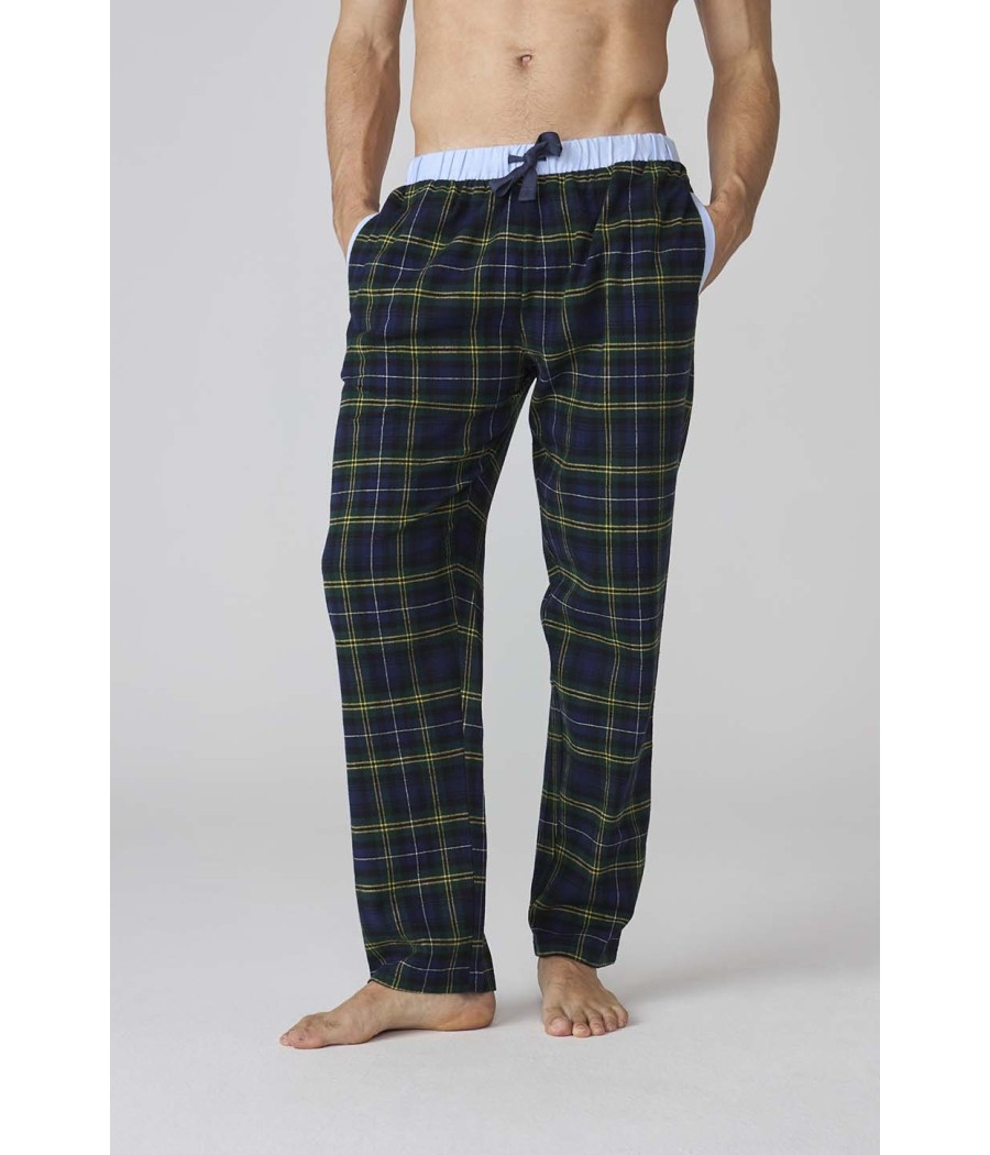 Pijama invierno abierto hombre J&J Brothers cuadros franela