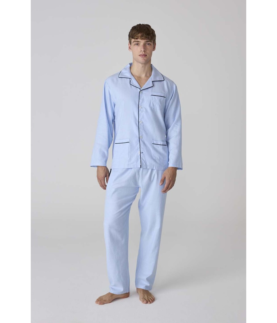 Pijama invierno abierto hombre J&J Brothers franela