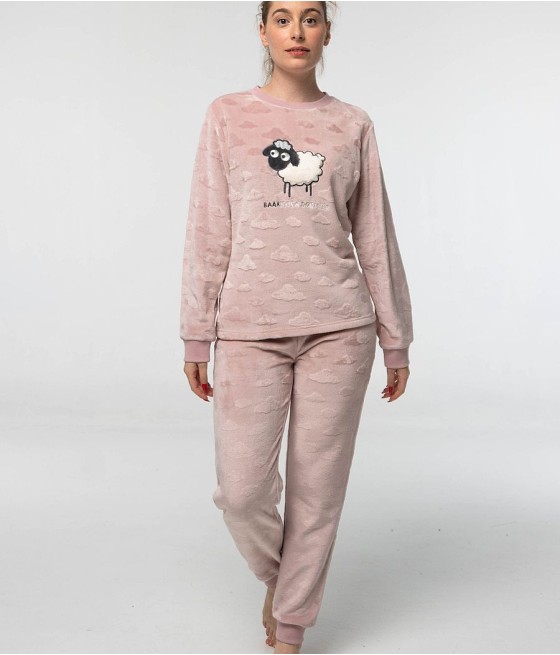 Pijama invierno mujer Little Baaamos coralina
