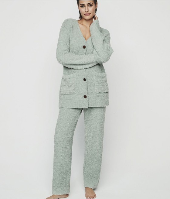 Pijama homewear invierno mujer Selmark rizo verde