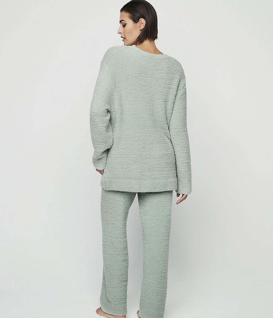 Pijama homewear invierno mujer Selmark rizo verde