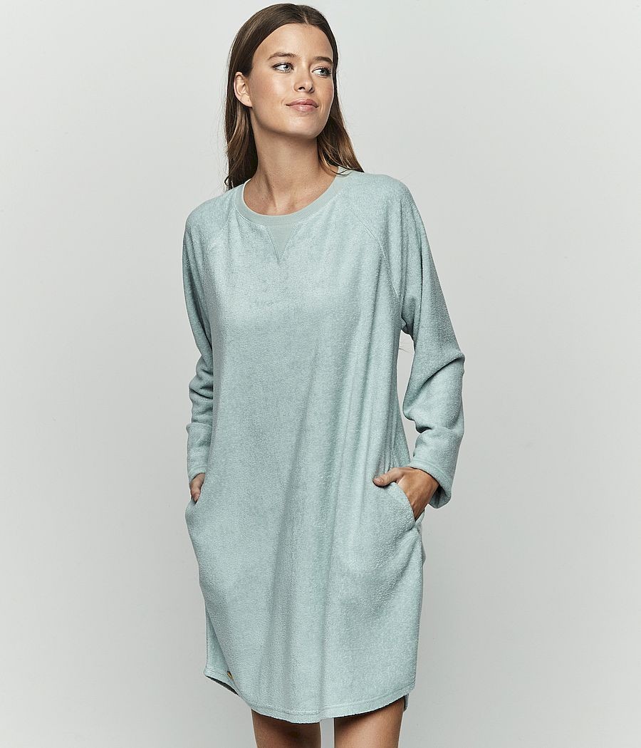 Camisón invierno mujer Selmark viscosa bolsillos verde