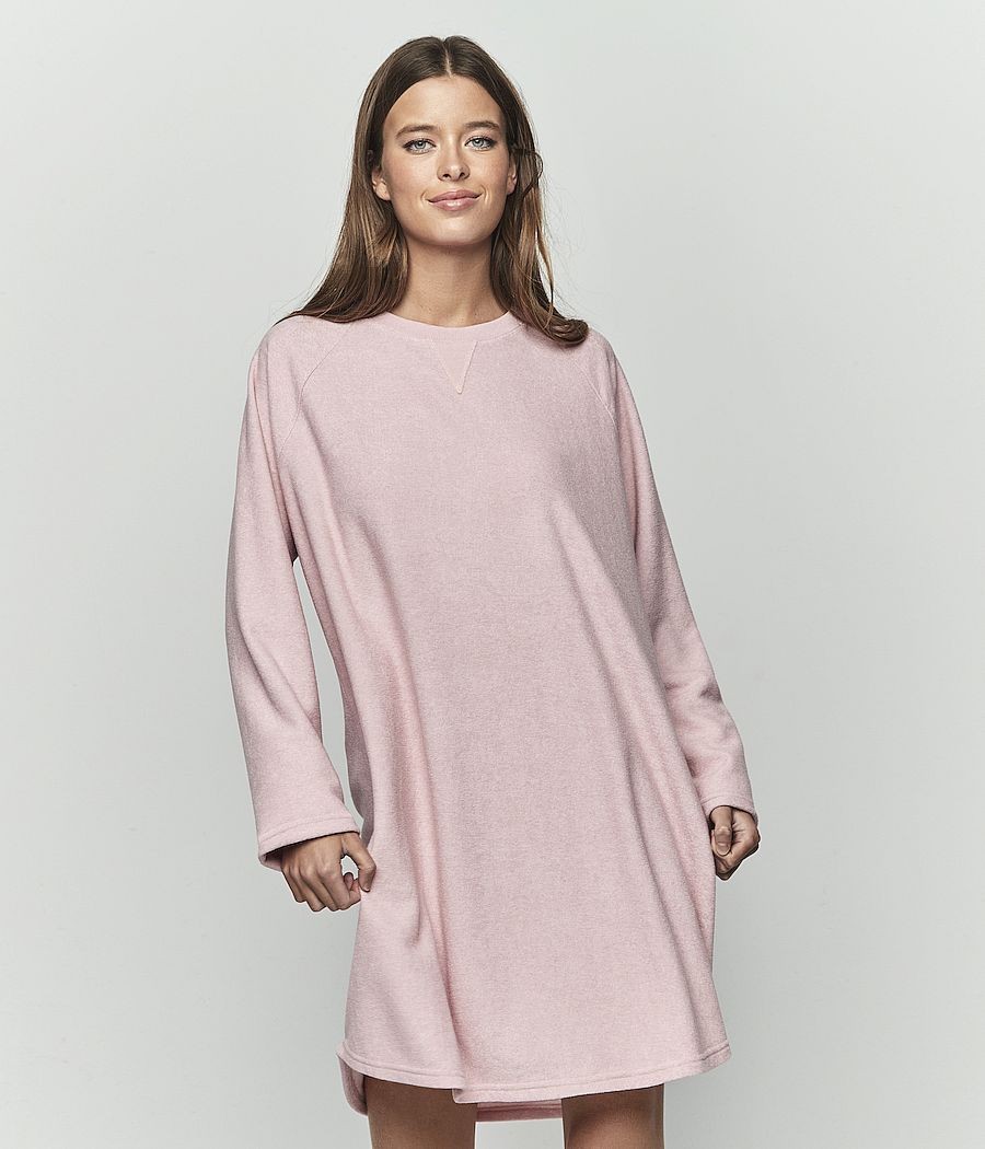 Camisón invierno mujer Selmark viscosa bolsillos rosa