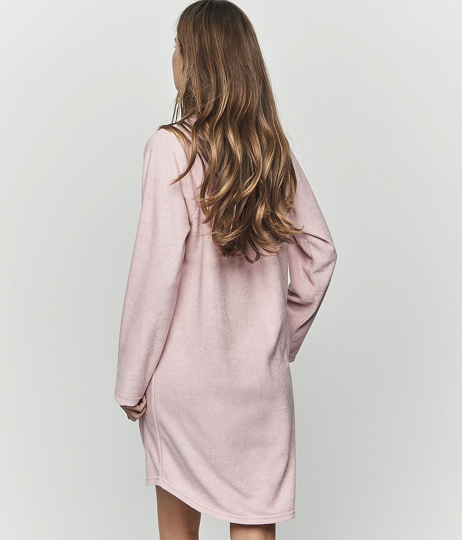 Camisón invierno mujer Selmark viscosa bolsillos rosa