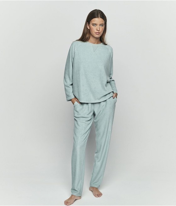 Pijama mujer Selmark viscosa bolsillos verde