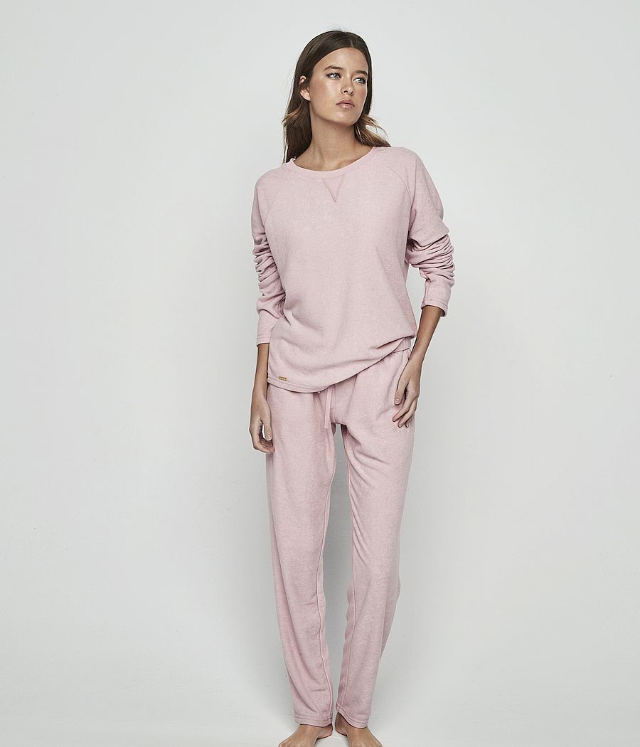 Pijama mujer Selmark viscosa bolsillos rosa