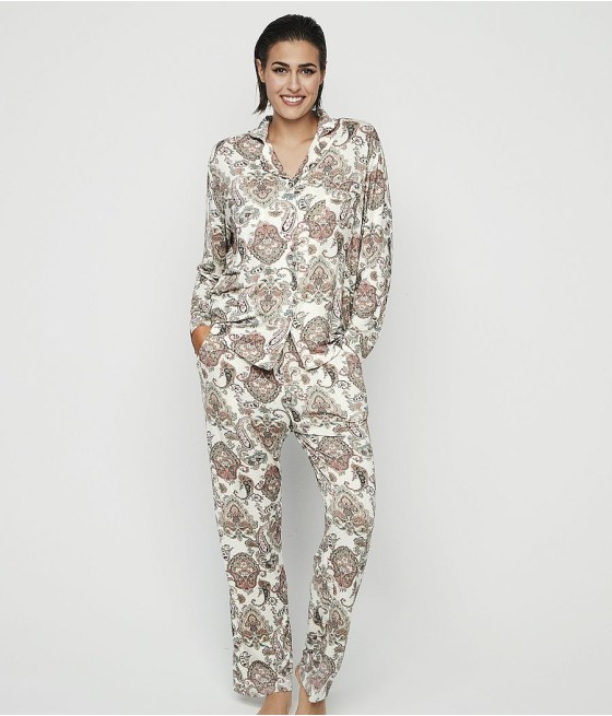 Pijama abierto mujer Selmark bambú paisley