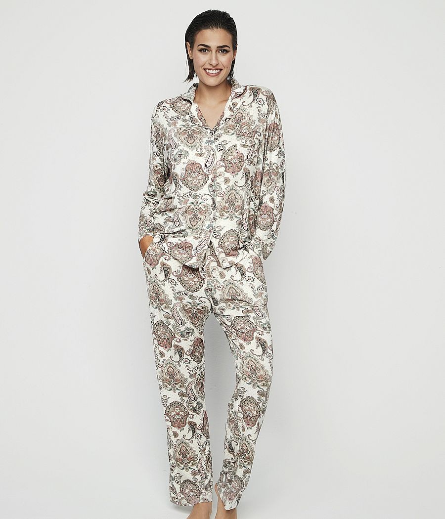 Pijama abierto mujer Selmark bambú paisley