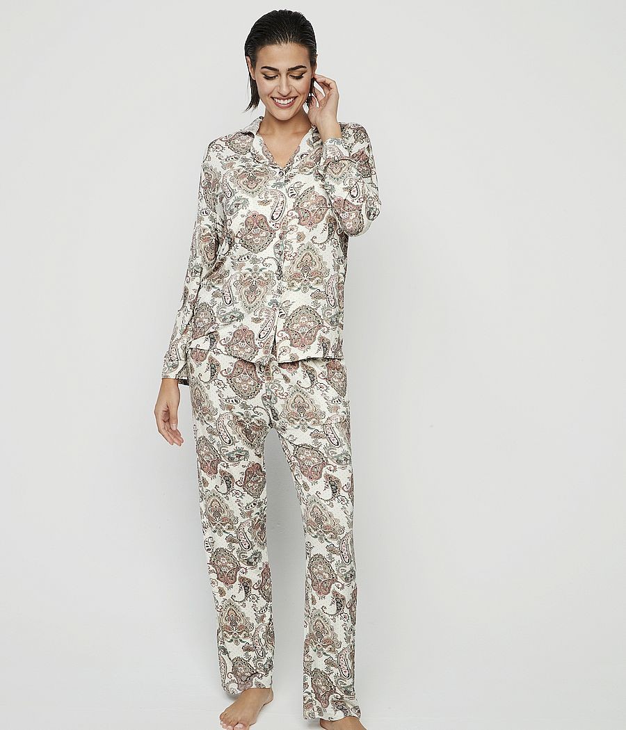 Pijama abierto mujer Selmark bambú paisley