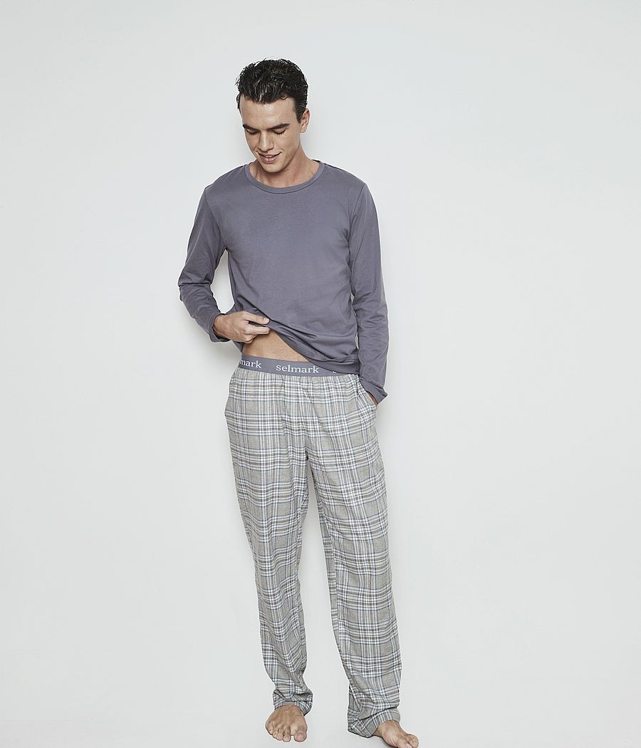 Pijama invierno hombre Selmark combinado punto franela