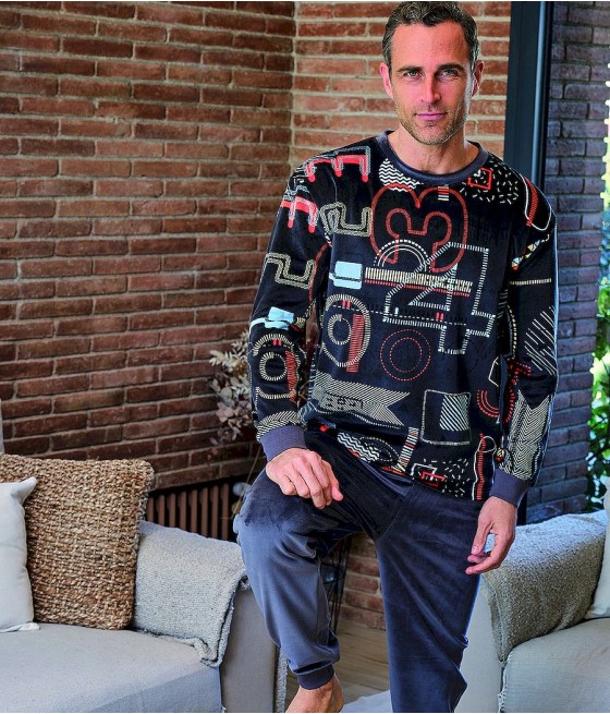 Pijama invierno hombre Muslher terciopelo