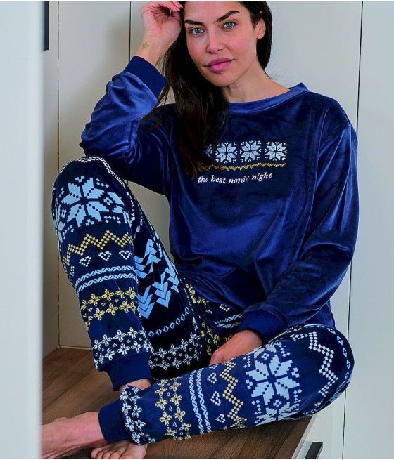Pijama invierno mujer Muslher nieve terciopelo