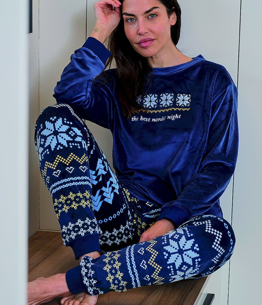 Pijama invierno mujer Muslher nieve terciopelo