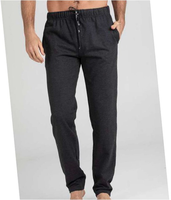 Pantalón pijama largo hombre Pettrus negro algodón