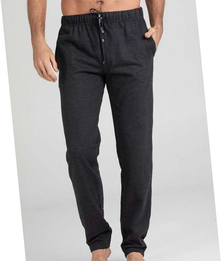 Pantalón pijama largo hombre Pettrus negro algodón