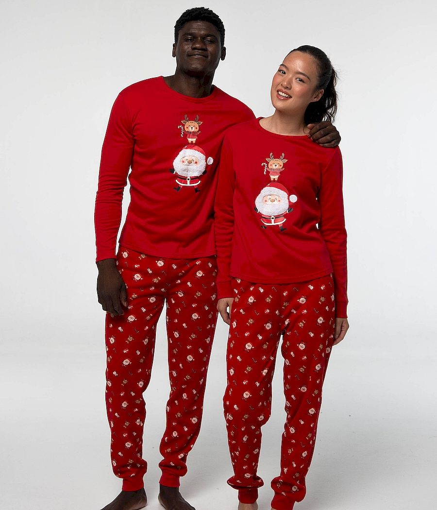 Pijama Navidad familiar mujer Little rojo