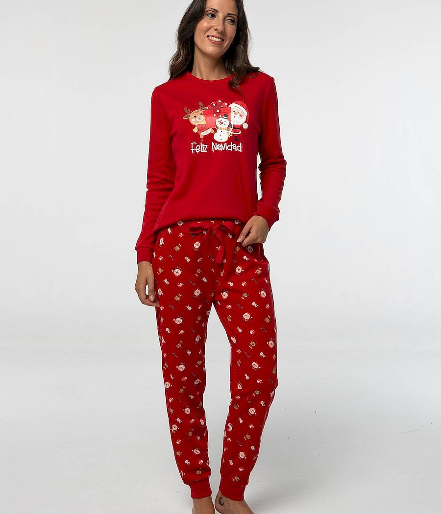 Pijama Navidad familiar mujer Little rojo