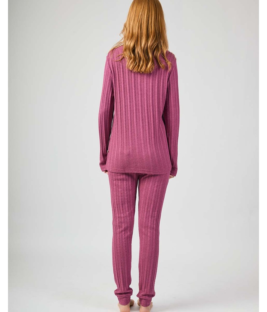 Pijama invierno mujer Javier Golmar punto burdeos