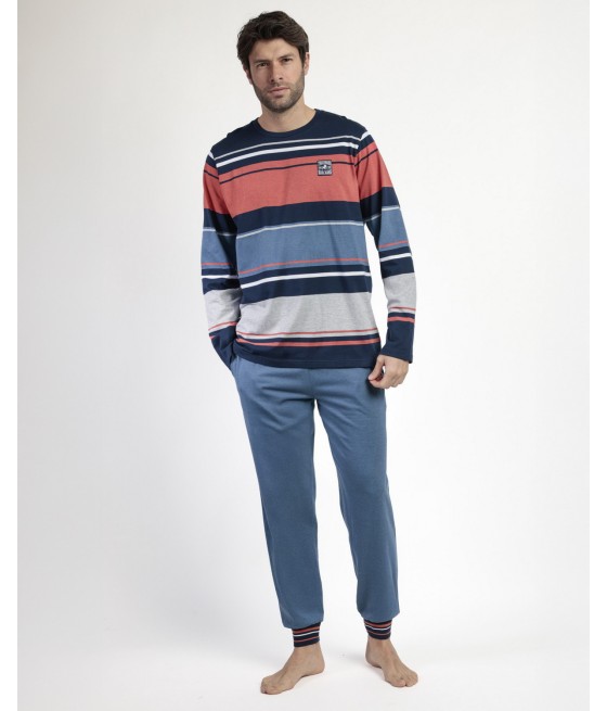 Pijama invierno hombre Lois Original rayas bolsillos