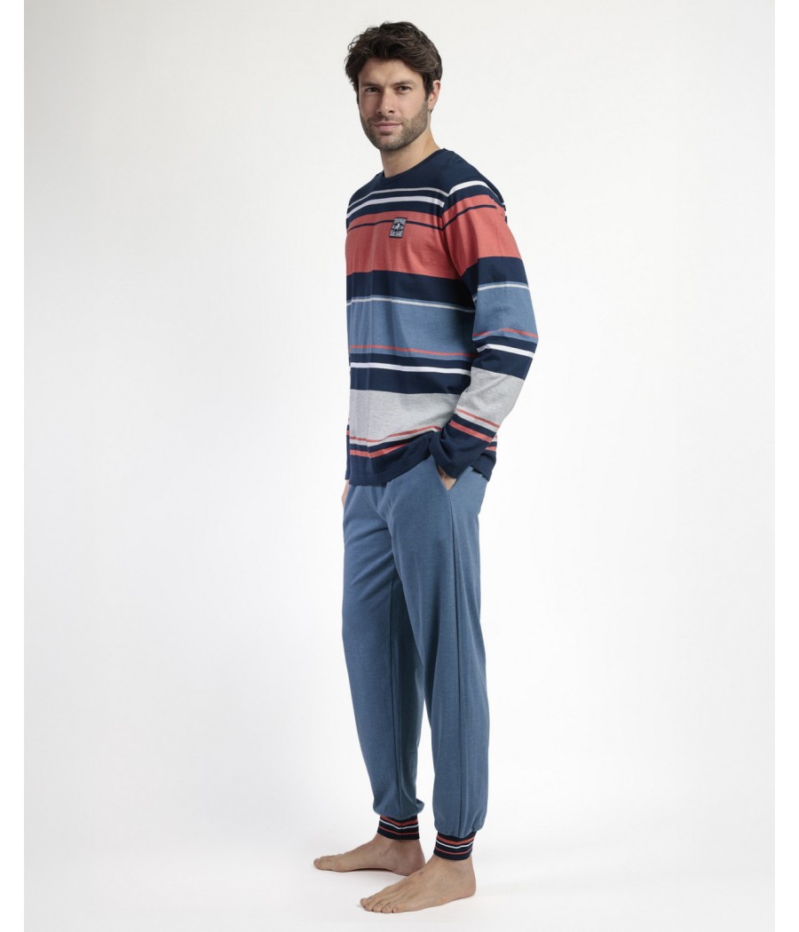 Pijama invierno hombre Lois Original rayas bolsillos