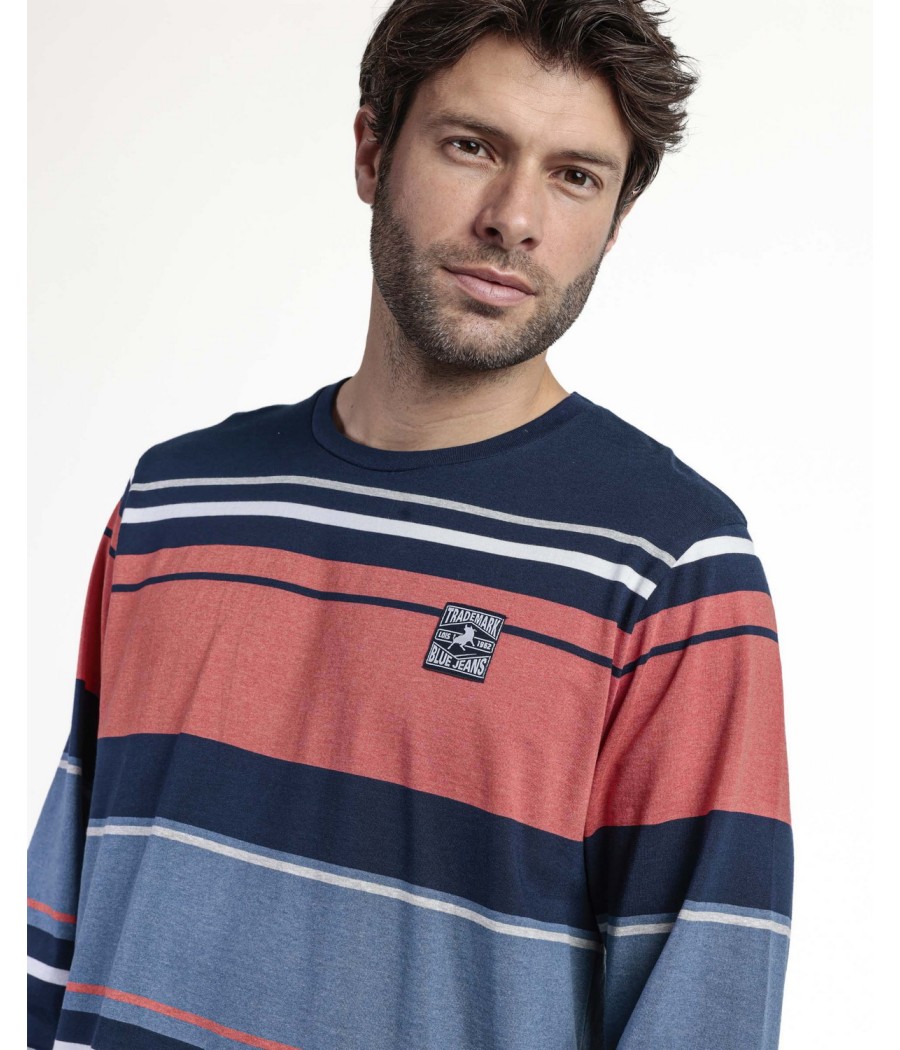 Pijama invierno hombre Lois Original rayas bolsillos