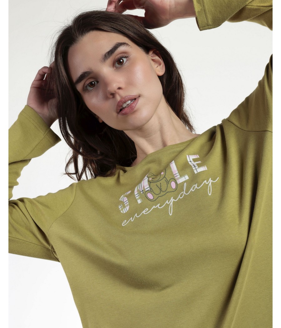 Pijama invierno mujer Admas Smile oliva