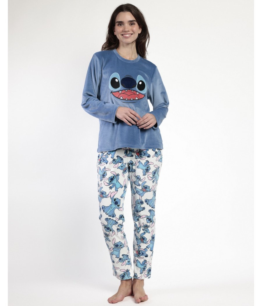 Pijama invierno mujer Disney Stitch terciopelo