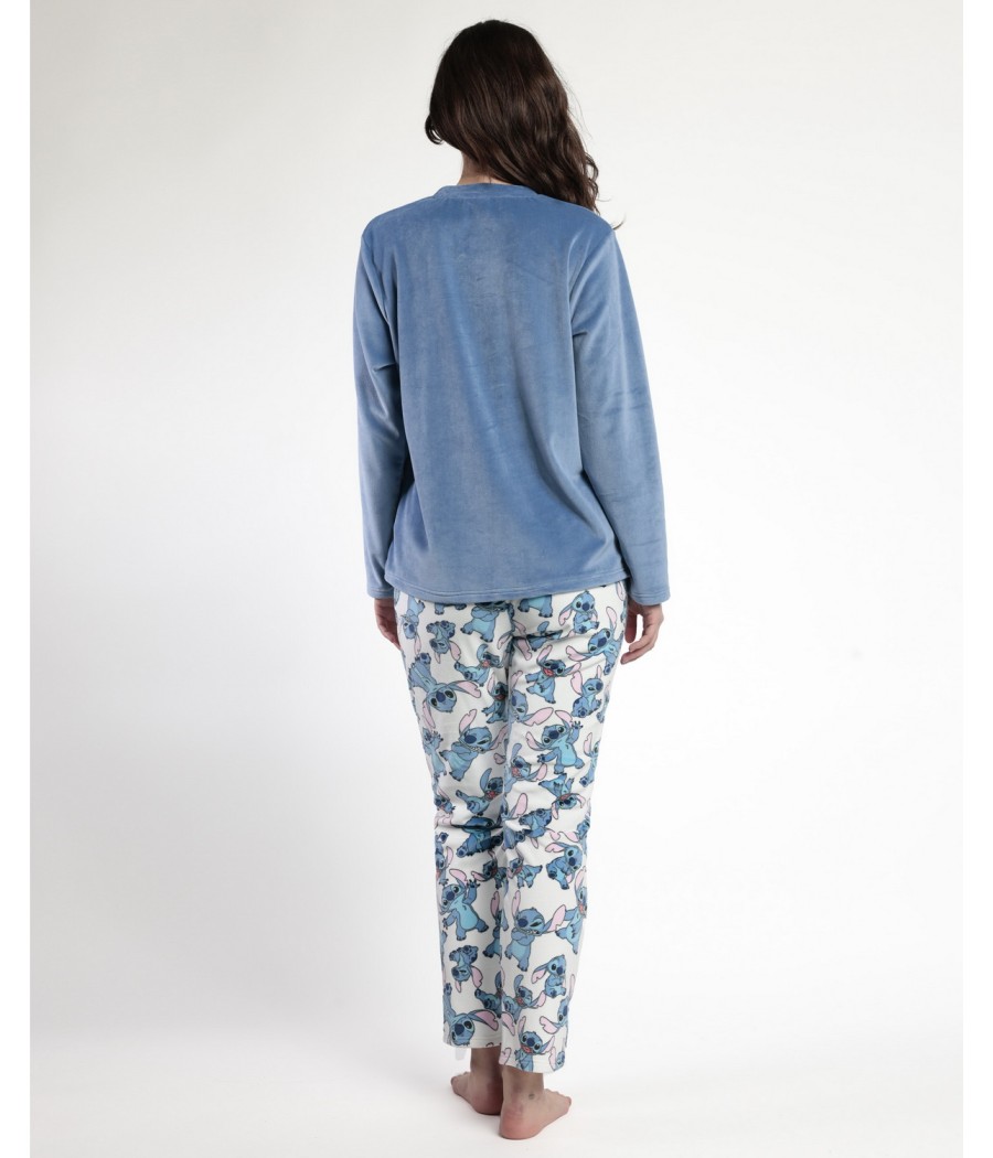 Pijama invierno mujer Disney Stitch terciopelo