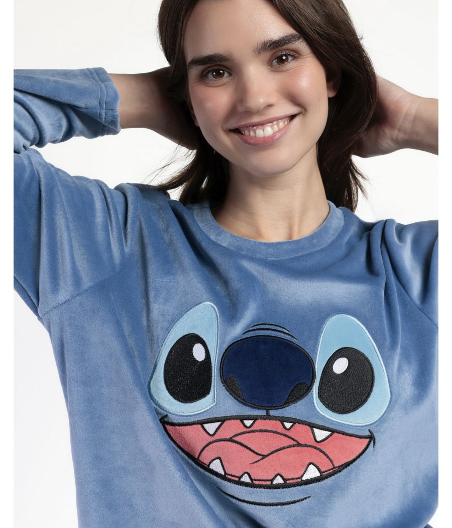 Pijama invierno mujer Disney Stitch terciopelo