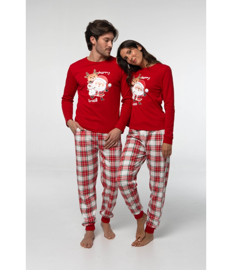 Pijama Navidad familiar junior Little rojo