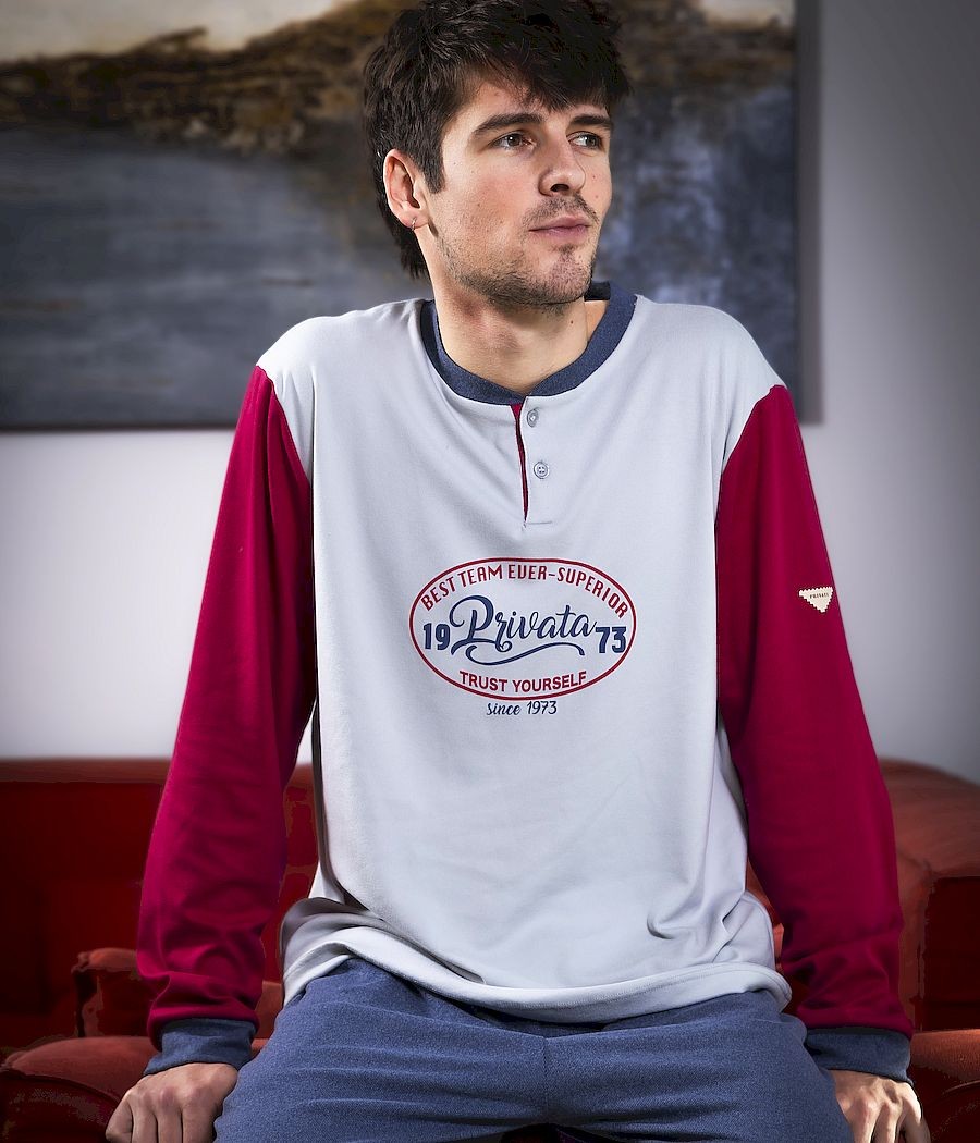 Pijama invierno hombre Privata punto suave tapeta