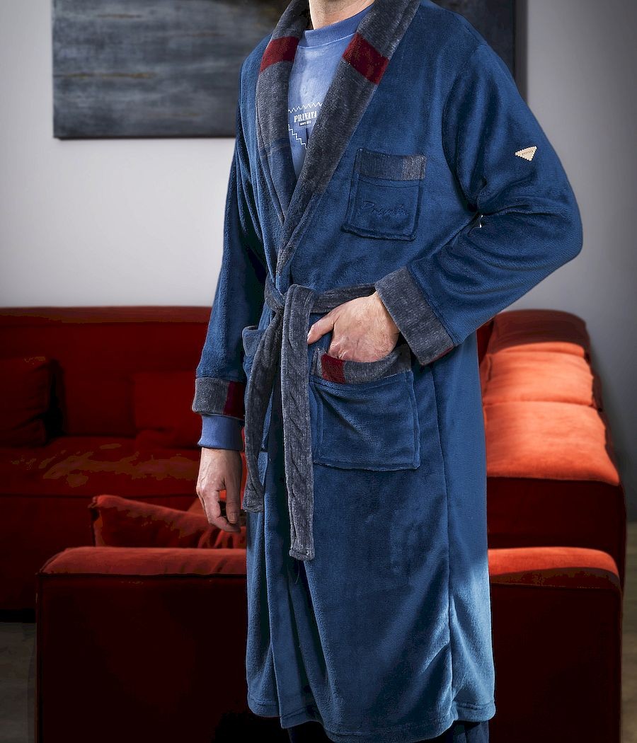 Bata invierno hombre Privata larga coralina azul
