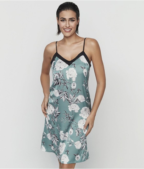Camisón satén mujer Selmark Malitzia verde
