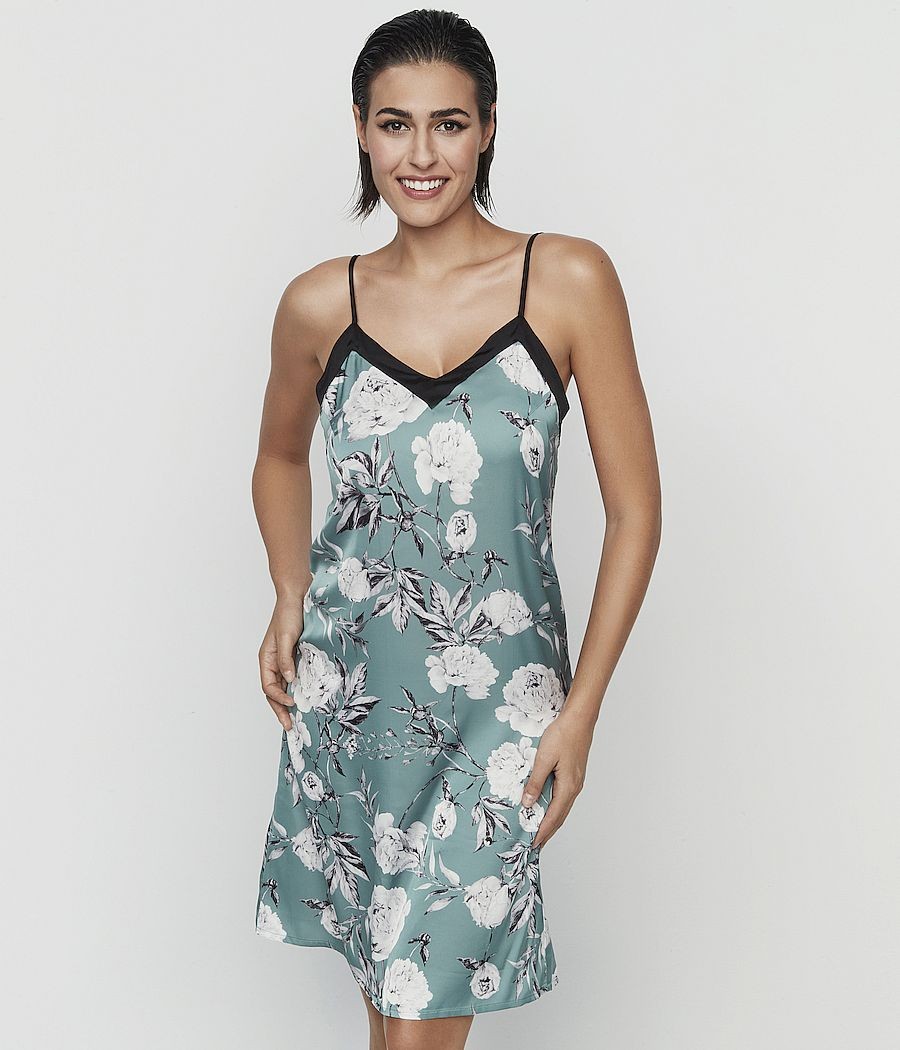 Camisón satén mujer Selmark Malitzia verde